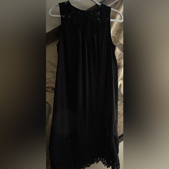 Johnny Was 4 Love & Liberty Black Silk & Lace Dress SZ Small - Picture 2 of 10